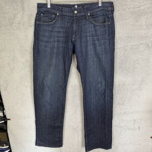 S 7 For All Mankind Austyn Jeans Mens 34x32 Blue Denim Straight Leg‎ Casual